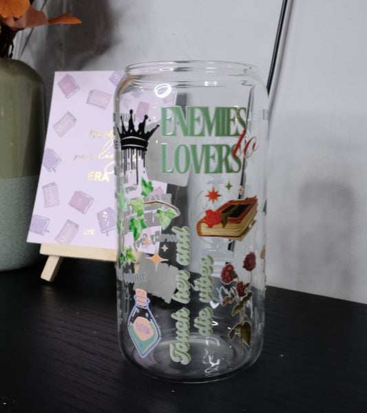 Glas Tumbler mit Bambusdeckel - Fantasy Lover (Design 2)
